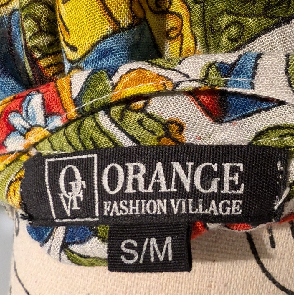 Women's Whimsigoth Orange Fashion Village Celestial Aline Midi Dress Size S/M - Picture 8 of 9